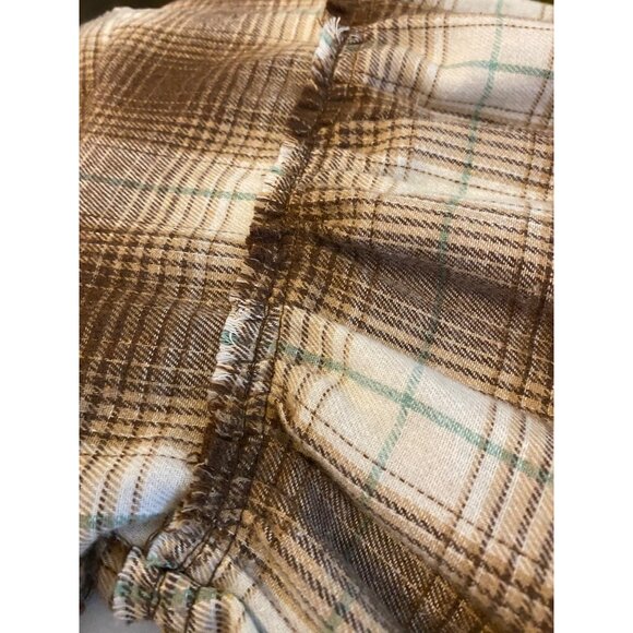 Davi & Dani Dress Women's M Brown Plaid Button-Up Soft Flannel Western Country - Picture 14 of 14